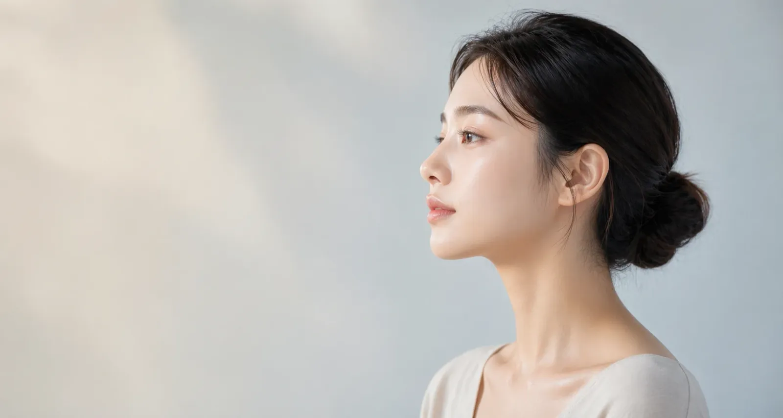 안면 균형과 얼굴 라인을 표현한 안면비대칭 이미지